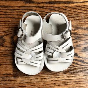 Toddler white saltwater sandals